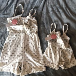 Matching girls rompers